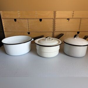 White Enamel Cookware Set